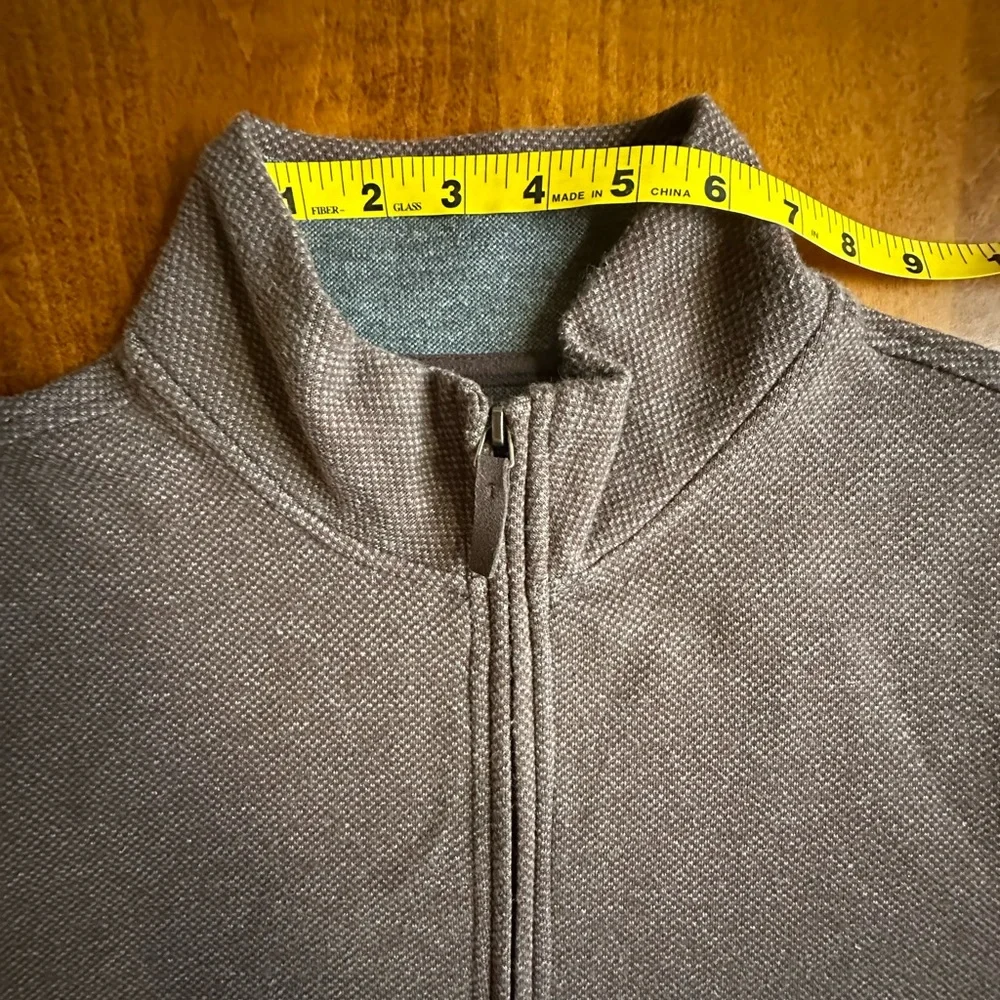 Tasso Elba•full-zip sweater•men’s large•cotton blend•pockets•relaxed fit•brown - Picture 11 of 15